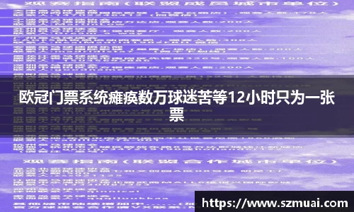 欧冠门票系统瘫痪数万球迷苦等12小时只为一张票