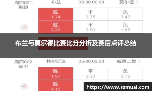 布兰与莫尔德比赛比分分析及赛后点评总结